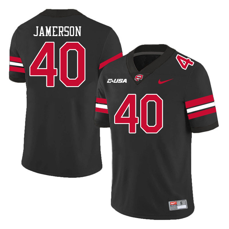 Western Kentucky Hilltoppers #40 Reid Jamerson College Football Jerseys Stitched Sale-Black